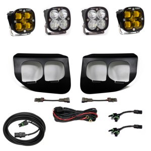 Ford Super Duty Fog Light Pocket Kit - Baja Designs - Dual FPK SAE/Pro - Amber - `20-`27